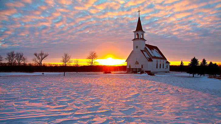 Winter Church Sunrise